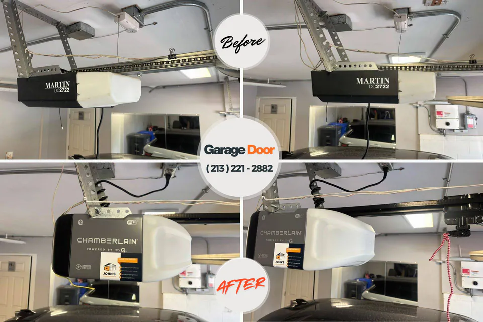 Before and after: garage door repair Springdale, SC